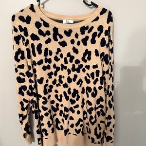Kim Rogers Tan and Black Animal Print Sweater